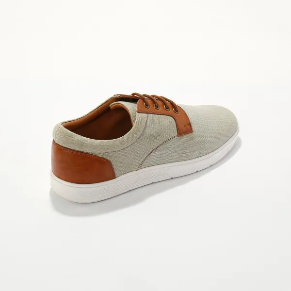 Derbies z 2 materiálov plátno/koža