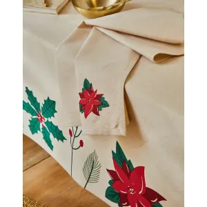 Obrus s potlačou cezmíny a vianočnej hviezdy