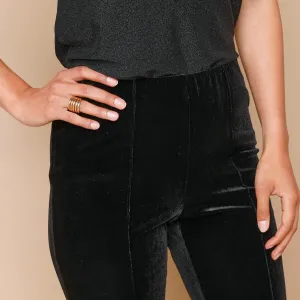 Velúrové bootcut legíny s pružným pásom