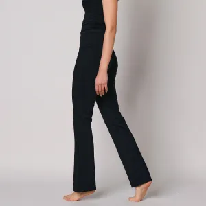 Hrejivé bootcut legíny z česaného moltonu