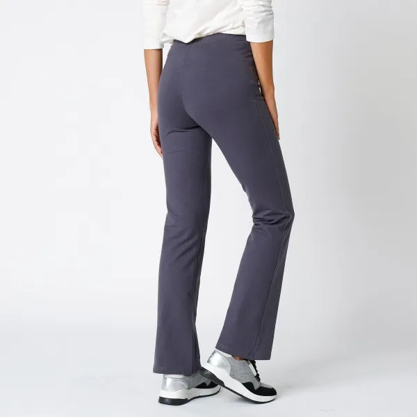 Hrejivé bootcut legíny z česaného moltonu