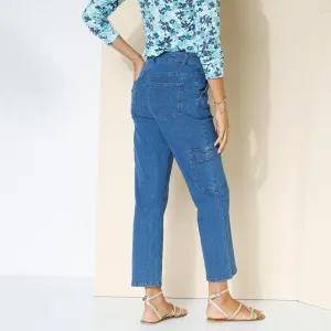 7/8 cargo nohavice zo strečového denimu