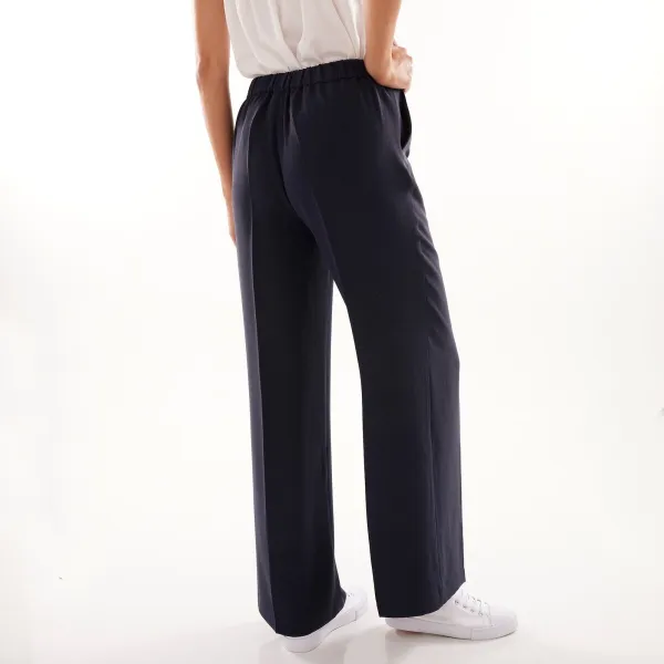 Krepové široké nohavice s pružným pásom