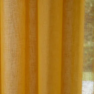Jednofarebná voálová záclona s efektom ľanu