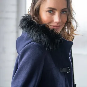 Jednofarebný kabát duffle-coat s kapucňou