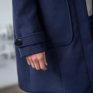 Jednofarebný kabát duffle-coat s kapucňou