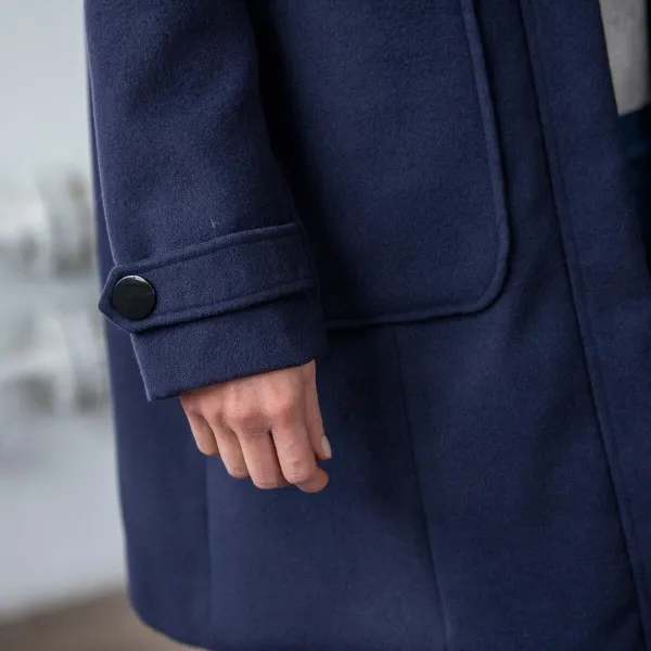 Jednofarebný kabát duffle-coat s kapucňou