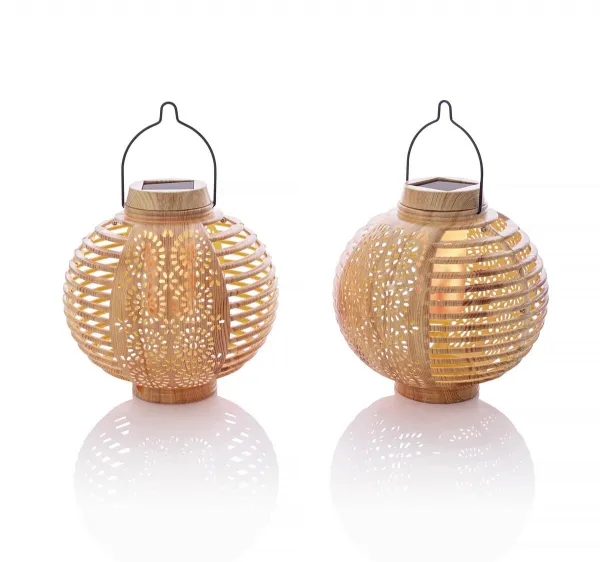 Solárny lampáš Bamboo Flame, 2 ks