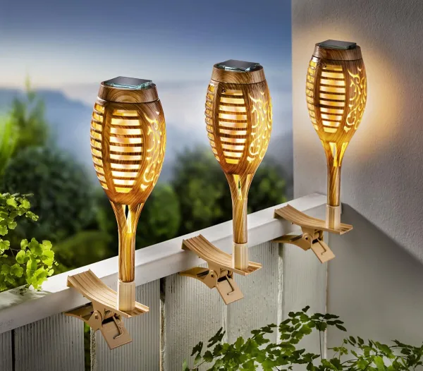 Solárna pochodeň Bamboo Flame, 3 ks
