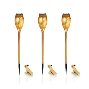 Solárna pochodeň Bamboo Flame, 3 ks