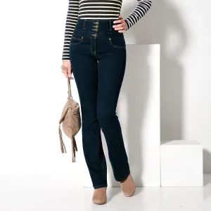 Džínsy s vysokým pásom, strih bootcut