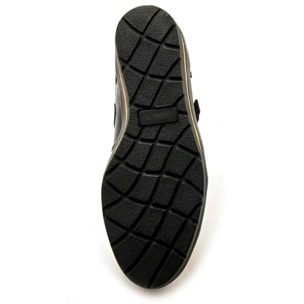PEDICONFORT Kožené poltopánky s metalickými detailmi a zapínaním na suchý zips