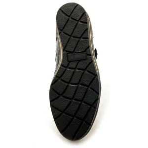 PEDICONFORT Kožené poltopánky s metalickými detailmi a zapínaním na suchý zips