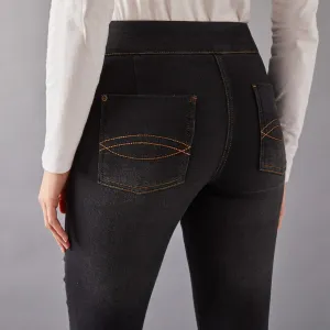 Strečové bootcut džegíny pre nižšiu postavu
