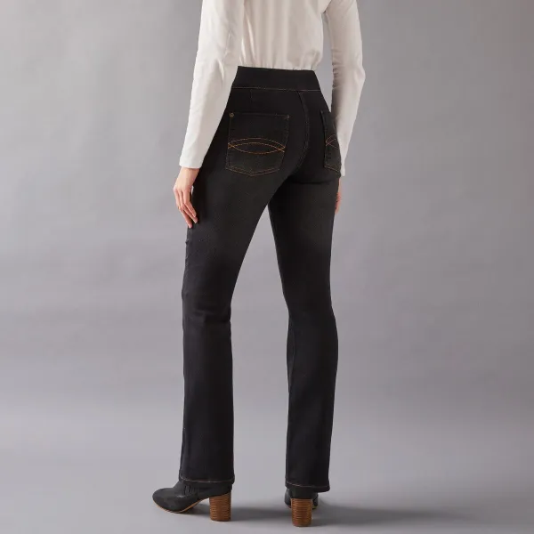 Strečové bootcut džegíny pre nižšiu postavu
