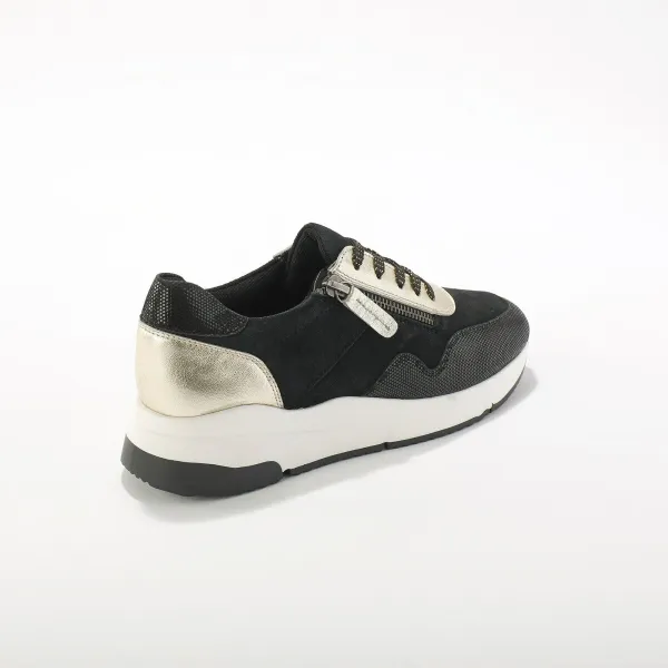 Sneakers so šnúrkami a zipsom, koža