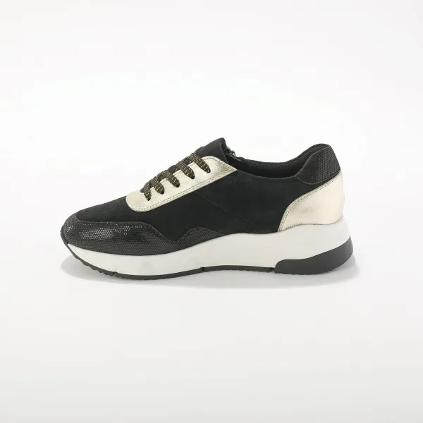 Sneakers so šnúrkami a zipsom, koža