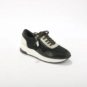 Sneakers so šnúrkami a zipsom, koža
