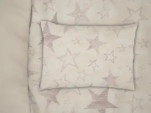 Obliečky mikroflanel - béžové hviezdy