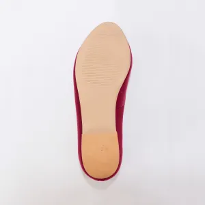 Kožené ploché baleríny, bordová