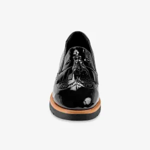 Slippers na klinovej podrážke, so strapcami