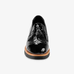 Slippers na klinovej podrážke, so strapcami
