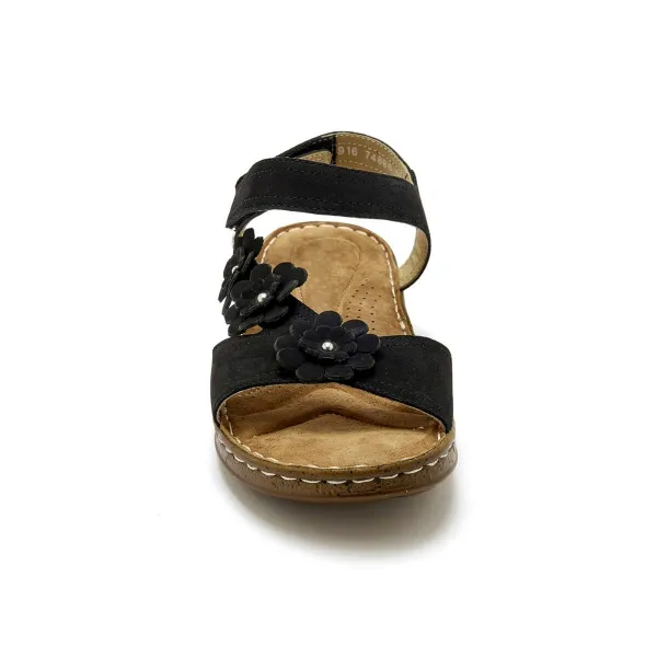 PÉDICONFORT® -  Sandále na suchý zips, velúrová koža