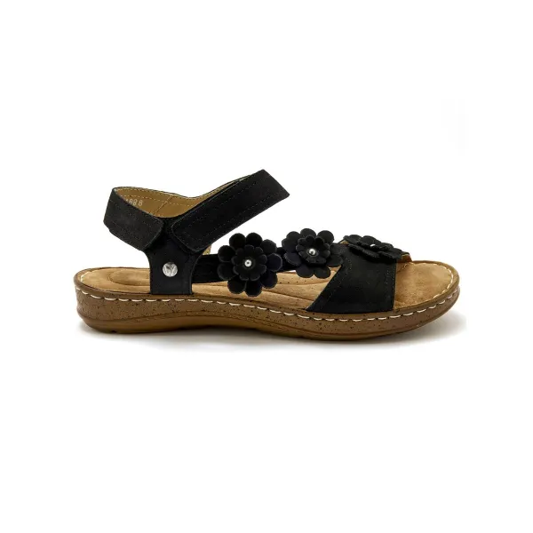 PÉDICONFORT® -  Sandále na suchý zips, velúrová koža