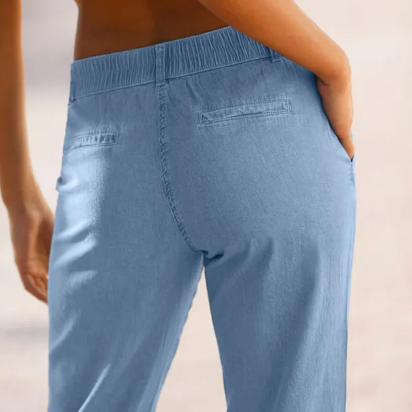 Chino nohavice z tenkého denimu s pružným pásom