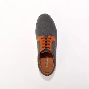 Derbies z 2 materiálov plátno/koža