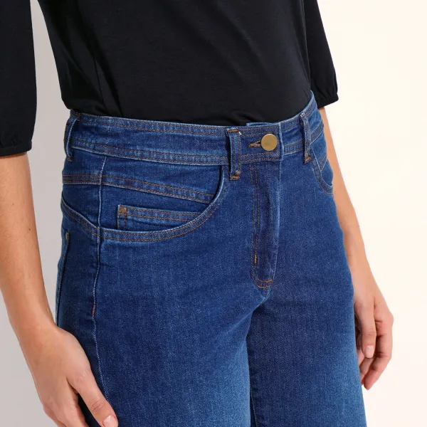 Široké nohavice z denimu s 5 vreckami