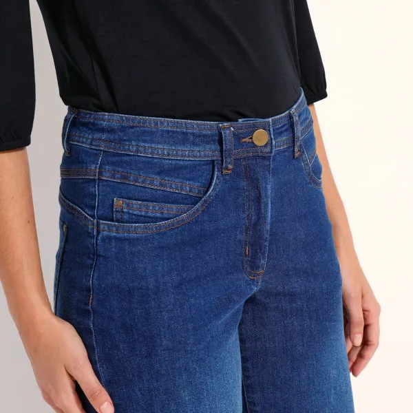 Široké nohavice z denimu s 5 vreckami