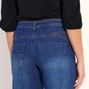 Široké nohavice z denimu s 5 vreckami