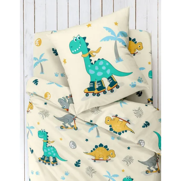 Detská bavlnená posteľná bielizeň s motívom Dinosaury