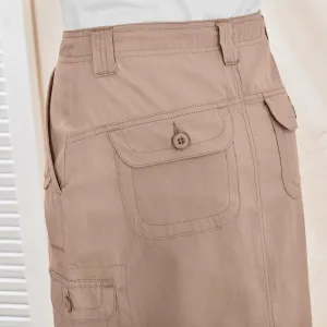 Sukňa z popelínu s vreckami