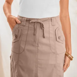 Sukňa z popelínu s vreckami