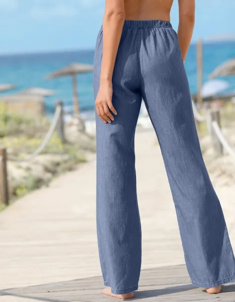 Široké nohavice z jemného denimu