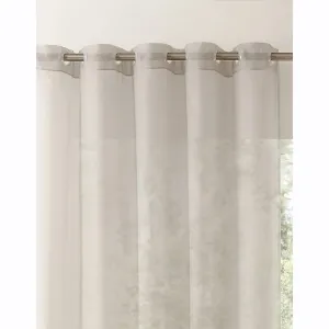 Jednofarebný voálový záves s transparentnými očkami