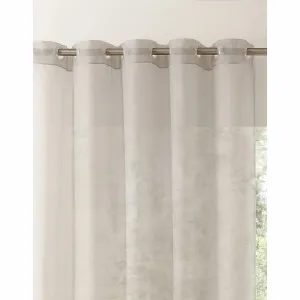 Jednofarebný voálový záves s transparentnými očkami