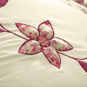Prikrývka na posteľ patchwork s potlačou kvetín