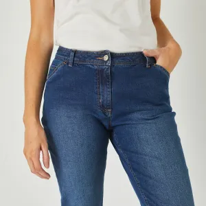Džínsy mom, strečový denim