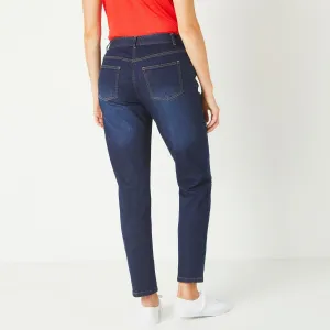 Džínsy mom, strečový denim