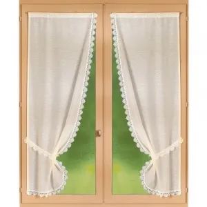 Záclonka s čipkou macramé, súprava 2 ks