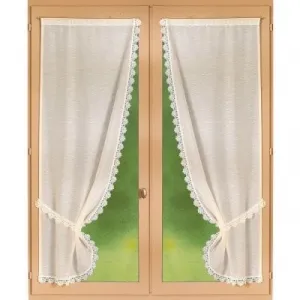Záclonka s čipkou macramé, súprava 2 ks
