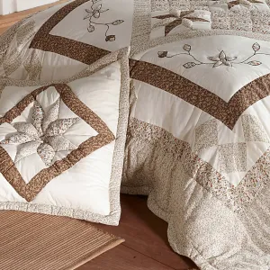 Prikrývka na posteľ patchwork s potlačou kvetín