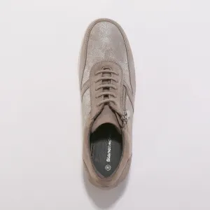 Kožené tenisky na zips, klinová podrážka