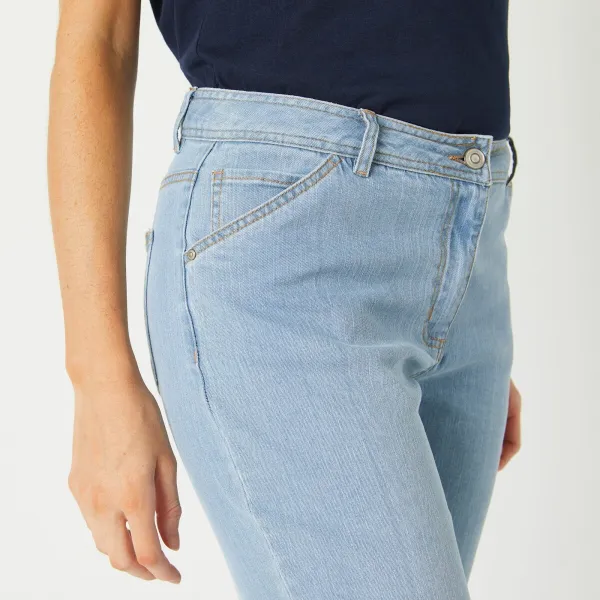 Džínsy mom, strečový denim