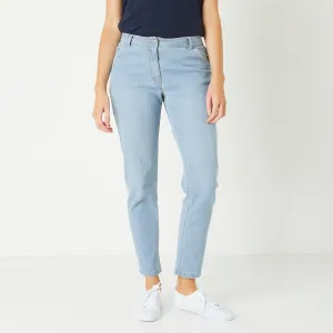 Džínsy mom, strečový denim