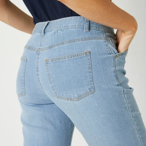 Džínsy mom, strečový denim