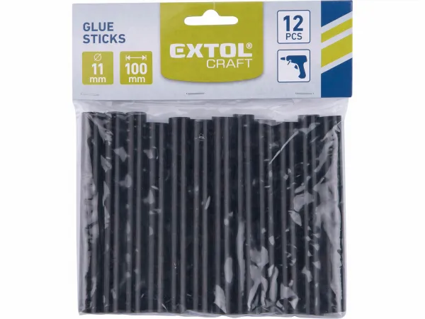 EXTOL CRAFT 9913 Tyčinky tavné čierne 12ks, Ø11mm, dĺžka 100mm